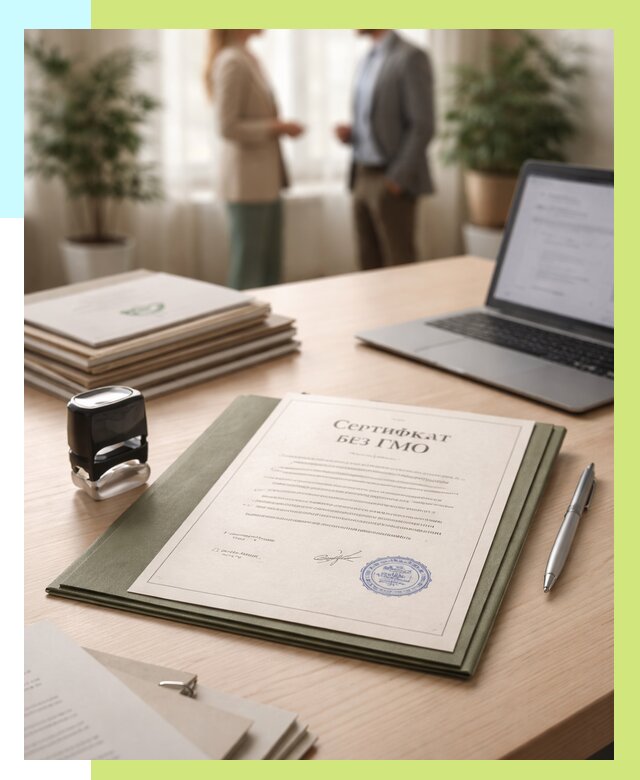 Сертификат без ГМО в Кинели от 7641 р. оформить срочно Алешин-Кнл